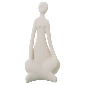 Figura Decorativa Alexandra House Living Beige Cerámica Mujer 22 X 19 X 43 Cm