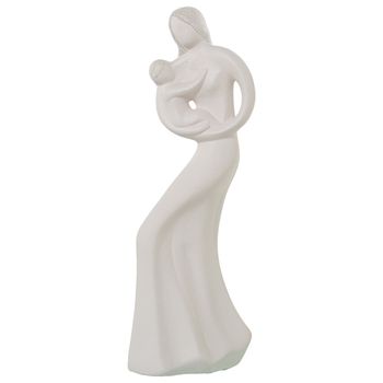 Figura Decorativa Alexandra House Living Beige Cerámica Mujer Bebé 15 X 15 X 47 Cm