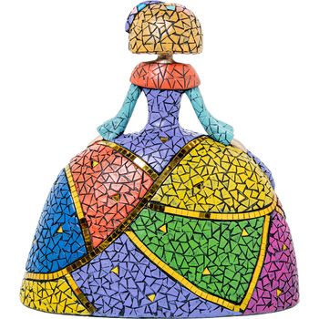 Figura Decorativa Alexandra House Living Multicolor Plástico Vestido 27 X 15 X 28 Cm