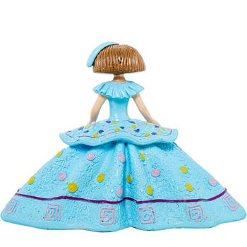 Figura Decorativa Alexandra House Living Celeste Plástico Vestido 25 X 12 X 18 Cm