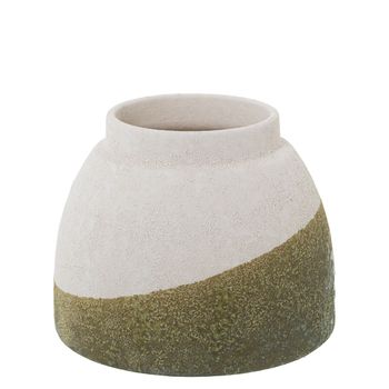 Jarrón Alexandra House Living Verde Beige Cerámica 18 X 17 X 16 Cm