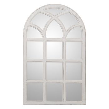 Espejo De Pared Alexandra House Living Blanco Madera Desgastado Ventana 4 X 76 X 50 Cm