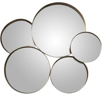 Espejo De Pared Alexandra House Living Plateado Metal Círculos 9 X 60 X 54 Cm