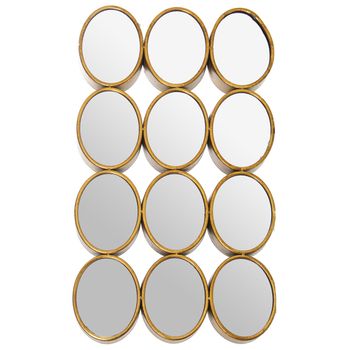 Espejo De Pared Alexandra House Living Dorado Metal 12 X 16 Cm 9 X 68 X 40 Cm Redondo Ovalado