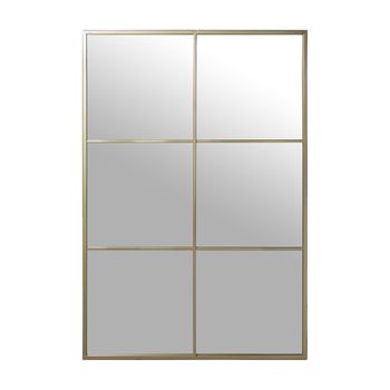 Espejo De Pared Alexandra House Living Dorado Metal Ventana 6 X 113 X 77 Cm