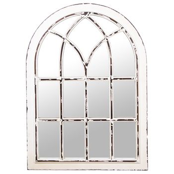 Espejo De Pared Alexandra House Living Blanco Metal Desgastado 7 X 103 X 76 Cm