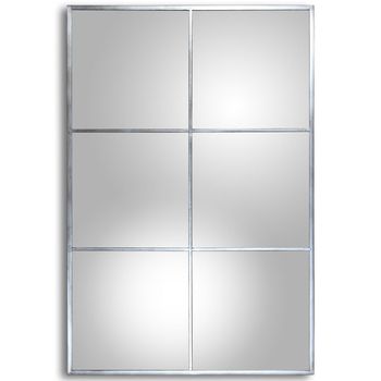 Espejo De Pared Alexandra House Living Plateado Metal Ventana 7 X 114 X 79 Cm