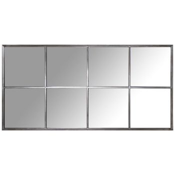 Espejo De Pared Alexandra House Living Plateado Metal Ventana 8 X 151 X 79 Cm