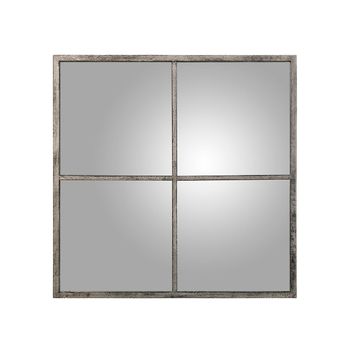 Espejo De Pared Alexandra House Living Negro Plateado Metal Ventana 7 X 79 X 80 Cm