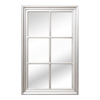 Espejo De Pared Alexandra House Living Plateado Madera Ventana 5 X 101 X 65 Cm