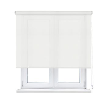 Estor Plegable Verlock Blanco Rayas, Opaco, sin taladrar Ancho ca. 100 x  Altura 140 cm