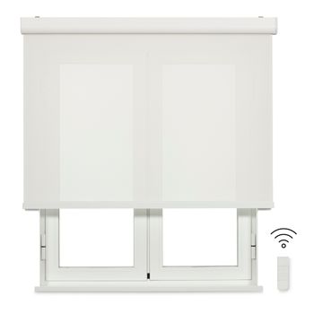 Estor Enrollable Motorizado Viewbox (con Cajón) - Tejido Screen Apertura 10%  Blanco 135 X 190cm