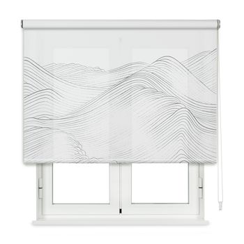 Estor Enrollable Traslúcido Waves  Blanco 75 X 250cm