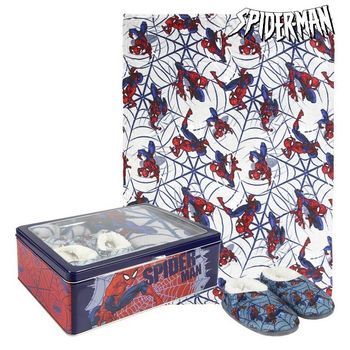 Caja Metálica Con Manta Y Zapatillas Spiderman 73672
