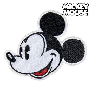 Parche Mickey Mouse Negro Blanco Poliéster