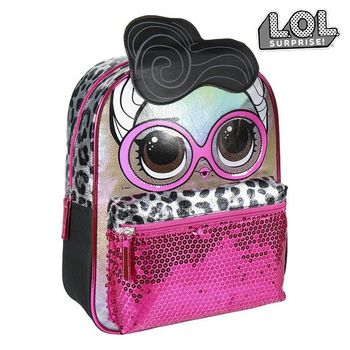 Mochila Escolar Lol Surprise! Fucsia Negro