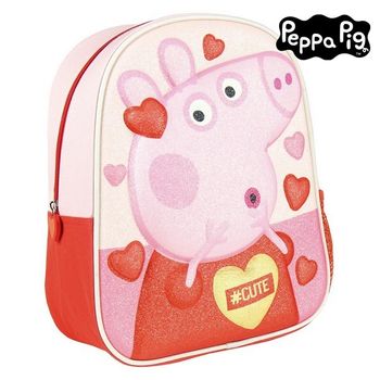 Mochila Infantil 3d Peppa Pig Rosa Rojo