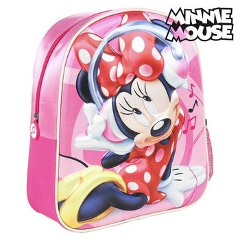 Mochila Infantil 3d Minnie Mouse Rosa