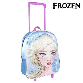 Mochila Escolar 3d Con Ruedas Frozen