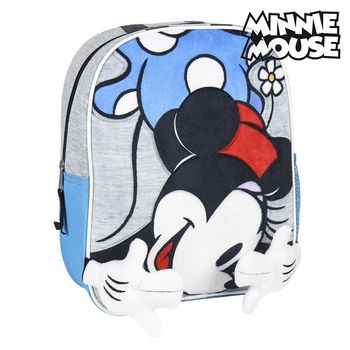 Mochila Infantil 3d Minnie Mouse Azul Gris