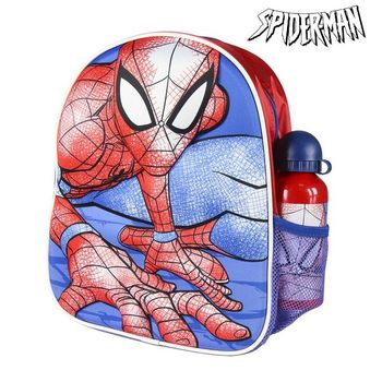 Mochila Infantil 3d Spiderman Rojo Azul