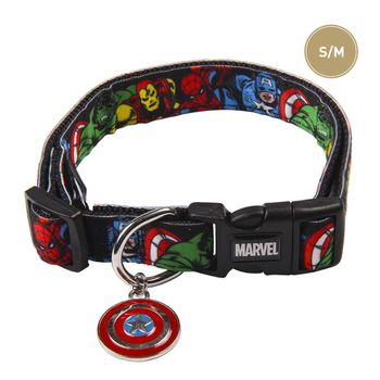 Disney Collar Para Perros S/m Marvel Negro
