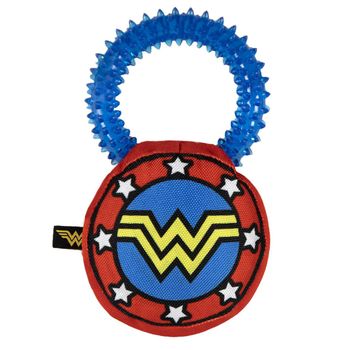 Mordedor Con Pitido Al Presionar Para Perrros Wonder Woman. Producto Oficial Dc Comics