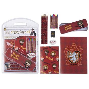 Set De Papelería Harry Potter 16 Piezas Rojo