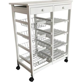 Carro De Cocina Con Ruedas, Verdulero Chelsea, Encimera En Acero  Inoxidable,,gris con Ofertas en Carrefour