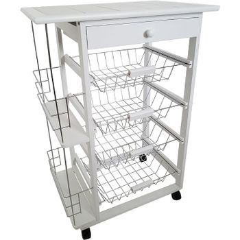 Carrito De Cocina, Verdulero Con Encimera En Acero Inoxidable, Moher,,arena  con Ofertas en Carrefour