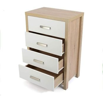 Comoda Betty,dormitorio, 5 Cajones Blanco, Con Guias Metalicas con Ofertas  en Carrefour