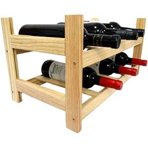 Botellero De Madera Vertical De Pino Apilable En Color Natural Para 6  Botellas Y Con 2 Niveles- Meyvaser con Ofertas en Carrefour