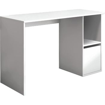 Mesa De Ordenador Con 1 Estante Y 1 Puerta Color Blanco 74,6x90x54 Cm- Meyvaser,