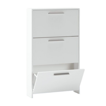 Zapatero Con 3 Puertas, Mueble Para Zapatos Estrecho Color Blanco, Medidas: 111 Cm X 68 Cm X 17 Cm – Meyvaser