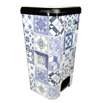 Com-fort House | Cubo De Basura Con Pedal | Capacidad De 37 Litros | Cubo Reciclaje | Decoración Alhambra | Cubo De Basura Orgánico Cocina | 1 Unidad | Piezas Extraíbles | Limpieza Fácil |