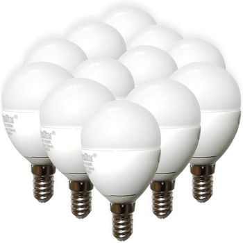 Com-fort House | Bombilla Led Tipo Bola | Conector De Tipo E14 | Potencia De 5w | Tipo De Luz: Fría | Bombillas De Eficiencia Energética | Pack De 12 Unidades|