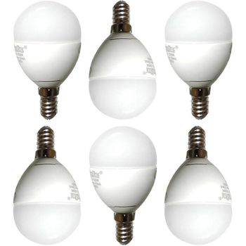 Com-fort House | Bombilla Led Tipo Bola | Conector De Tipo E14 | Potencia De 5w | Tipo De Luz: Fría | Bombillas De Eficiencia Energética | Pack De 6 Unidades|