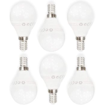 Com-fort House | Bombilla Led Tipo Bola | Conector De Tipo E14 | Potencia De 4w | Tipo De Luz: Cálida | Bombillas De Eficiencia Energética | Pack De 6 Unidades|