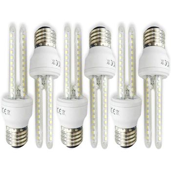 Com-fort House | Bombilla Led Tipo Maíz U2 | Conector De Tipo E27 | Potencia De 8w | Tipo De Luz: Cálida | Bombillas De Eficiencia Energética | Pack De 6 Unidades|