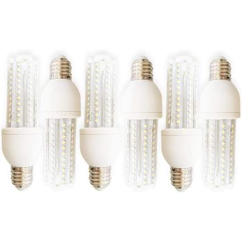 Com-fort House | Bombilla Led Tipo Maíz U2 | Conector De Tipo E27 | Potencia De 12w | Tipo De Luz: Fría | Bombillas De Eficiencia Energética | Pack De 6 Unidades|