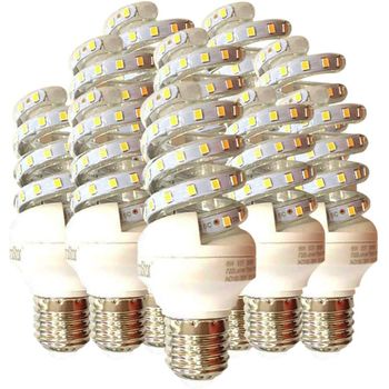 Com-fort House | Bombilla Led Tipo Espiral | Conector De Tipo E27 | Potencia De 11w | Tipo De Luz: Fría | Pack De 12 Unidades|