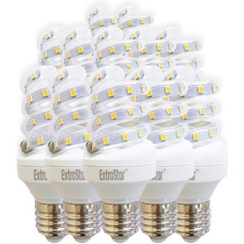 Com-fort House | Bombilla Led Tipo Espiral | Conector De Tipo E27 | Potencia De 6w | Tipo De Luz: Cálida | Pack De 12 Unidades|