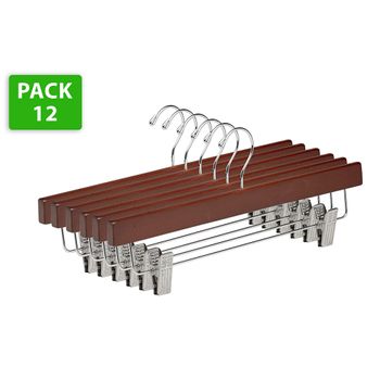 Kit 12 Perchas De Madera Super Resistentes Alta Calidad — MdeOfertas