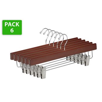 Percha Para Falda, Percha De Madera Con Pinzas De Metal, Diseño Elegante, Gancho De Acero Inoxidable Giratorio, - Blanco, 24 con Ofertas en  Carrefour