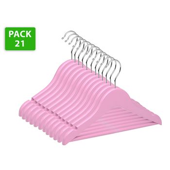 Pack de 18 perchas madera blanca - Orden en casa