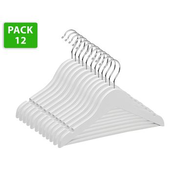 Set De 32 Perchas De Madera Blanca Jocca con Ofertas en Carrefour