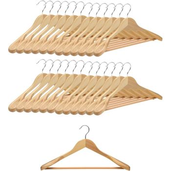 Percha Para Falda, Percha De Madera Con Pinzas De Metal, Diseño Elegante, Gancho De Acero Inoxidable Giratorio, - Blanco, 24 con Ofertas en  Carrefour