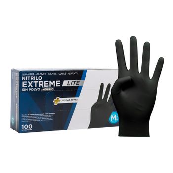 Com-fort House - Guantes Nitrilo Resistentes - Color Negro- Colección Extreme Lite - Guantes De Látex Sin Polvo - Disponible En Tallas M,l