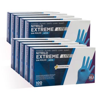 Com-fort House - Guantes Nitrilo Resistentes - Color Azul- Colección Extreme Lite - Guantes De Látex Sin Polvo - Disponible En Tallas S, M, L, Xl