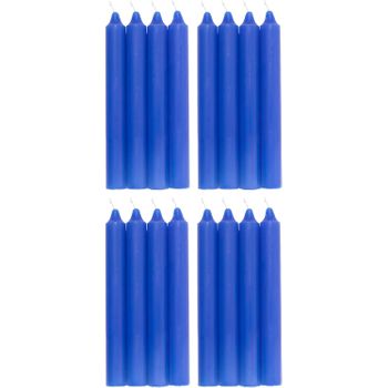 Com-fort House- Vela De Mesa Azul - Pack Velas De 16 Unidades - Velas Decorativas Sin Perfume - Velas Para Tu Hogar